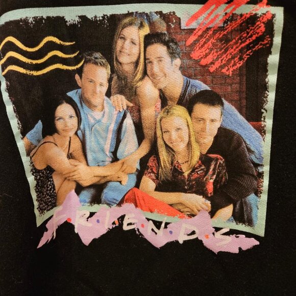 Vintage "FRIENDS" hoodie, Size 1X, black, new without tags - Picture 2 of 6